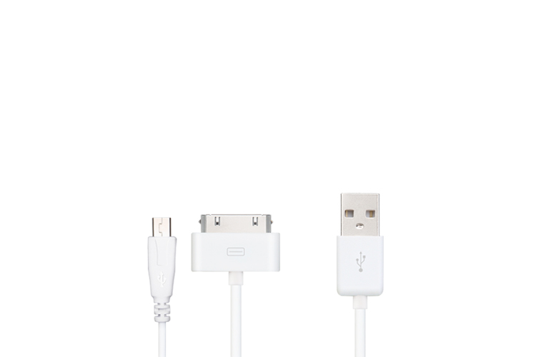 Micro USB+Apple 30-Pin USB二合一数据充电线国际品牌  国际品质